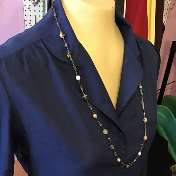 BeadSoup Necklace Neutral Colors,  w/ Silver Accents ... NWOT - Picture 3 of 5